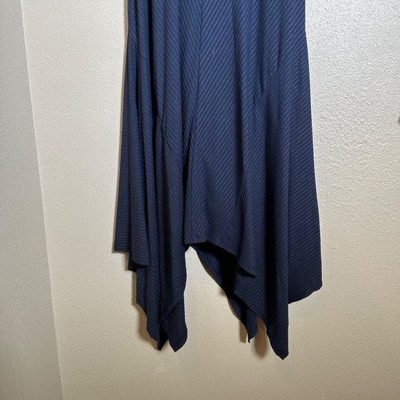 A.L.C.Revolve‎ Reva Twist-Front Short-Sleeve Rib-Knit  Asymmetrical Navy Small - Picture 9 of 11